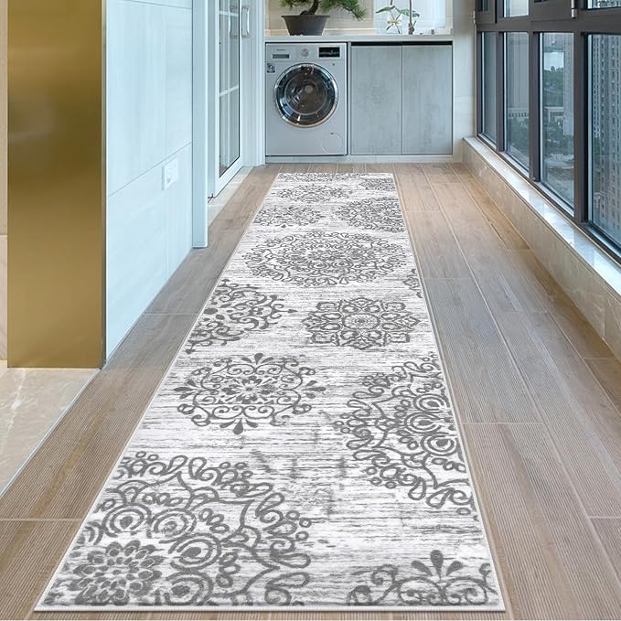 HEBE Hallway Runner Rug 2'8''x12', Washable Non Slip Kitchen Rug Runner | Soft - Image 8