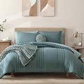 Monbix King Size Comforter Set - 7 Pieces Bed in a Bag King, Dark Green Bedding Sets with Comforter, All Seasons Comforter Bed Set with Sheets, Pillowcases & Shams