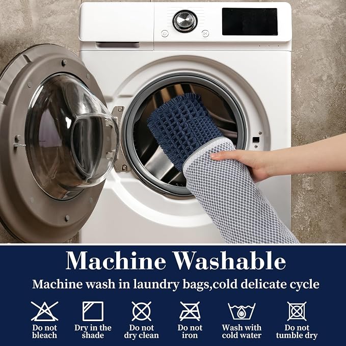 RESARE Waffle Bath Mat for Bathroom, Non Slip Bathroom Rugs 24"x36" Navy | - Image 6