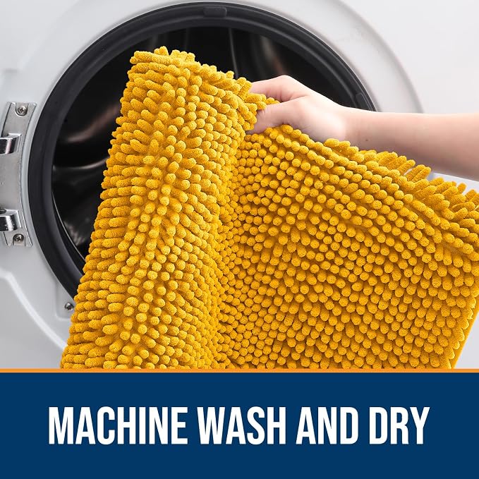OLANLY Dog Door Mat for Muddy Paws 54x24, Super Absorbent Chenille Mud Mat | - Image 5