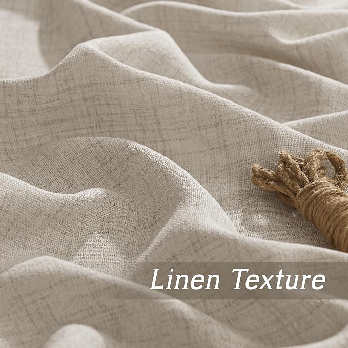 RYB HOME Farmhouse Boho Linen Sheer Curtains 90 inches Long - Image 4