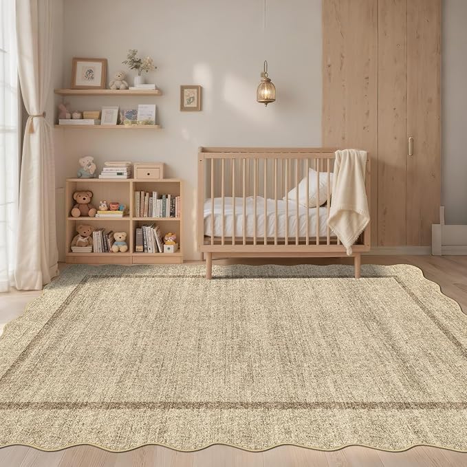 GarveeHome Scalloped Washable Rugs 9x12 Area Rug - Image 3