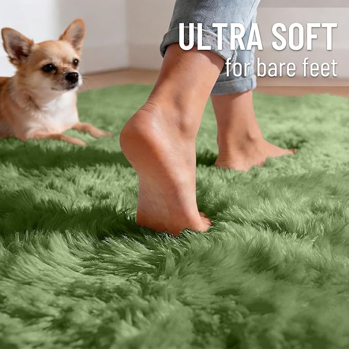 OLANLY Area Rugs for Living Room Bedroom, Machine Washable 4x5.9 ft Soft Fluffy - Image 4