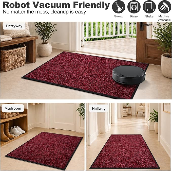 Super Absorbent Front Door Mat, Non-Slip Washable Indoor Doormats, Low Profile - Image 6