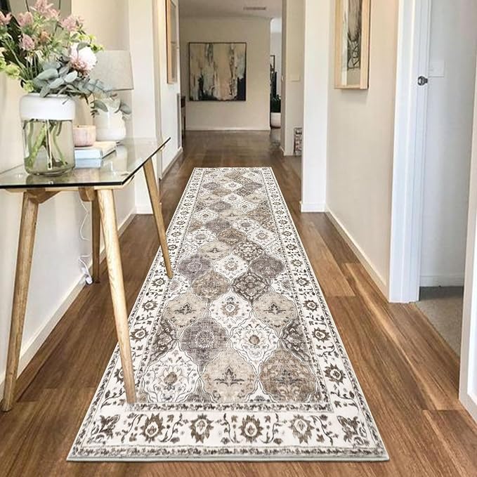 HEBE Hallway Runner Rug 2'8''x8', Washable Non Slip Kitchen Rug Runner | Soft - Image 6