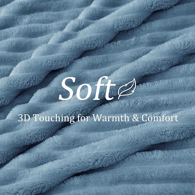 BEDELITE Striped Fleece Throw Blanket, Soft Cozy, Lightweight Warm, Machine - Image 4