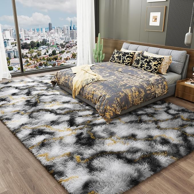 LOCHAS 5x8 Area Rugs Fluffy Living Room Carpets - Image 3