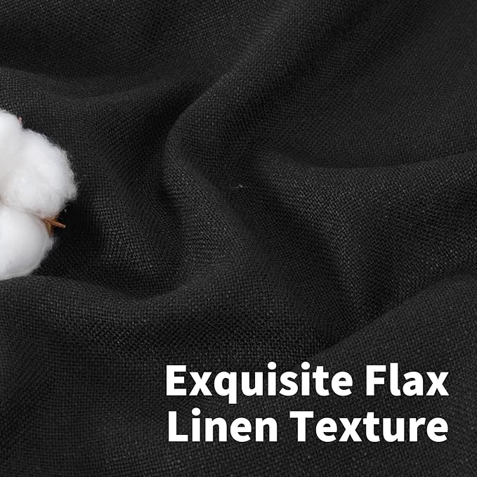 YoungsTex Black Linen Curtains 40 Inch Length - Image 4