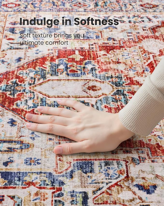 AMADA HOMEFURNISHING 9x12 Washable Area Rug, Low-Profile Large Area Rug - Image 7