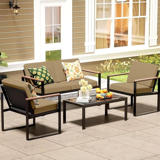 8Pcs Patio Cushion Covers, Outdoor Stretch Cushion Covers, Washable | Stretch - Image 6