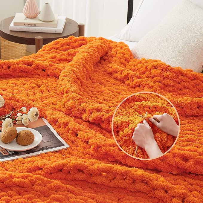 L'AGRATY Chunky Knit Throw Blanket - Image 3