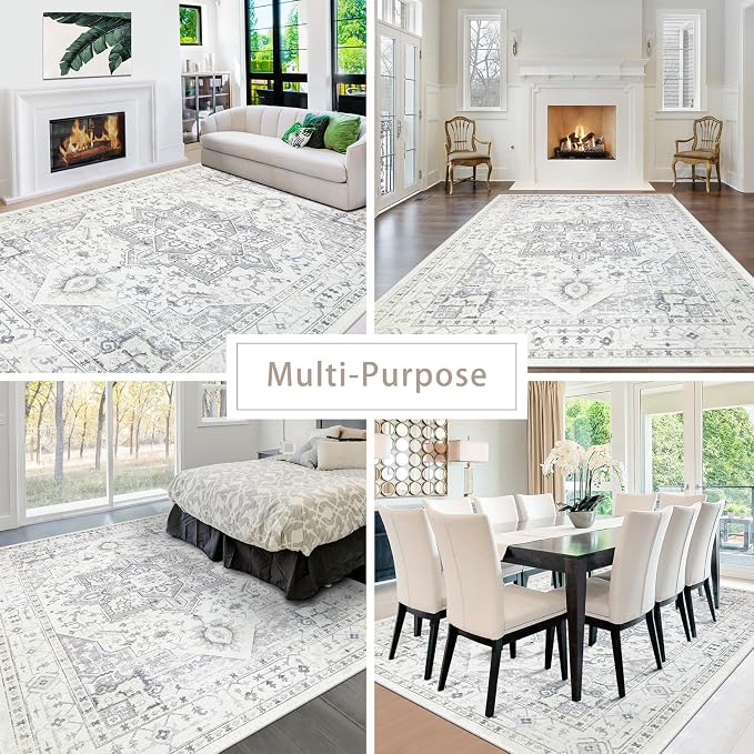 8x10 Washable Area Rugs for Living Room, Dining Room | Ultra Soft Faux Wool - Image 4