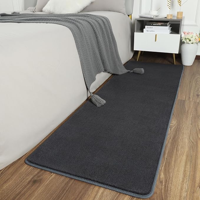 2x6 Runner Rug for Hallway, Long Runner Rugs Non Slip, Dark Grey | Soft - Image 8