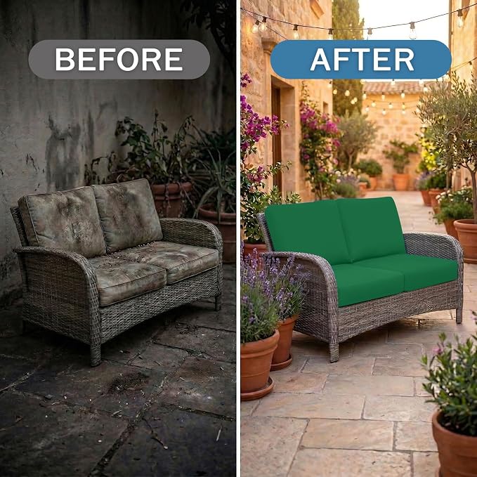 Waterproof Outdoor Cushion Covers, Stretch Patio Slipcovers | UV Resistant - Image 4