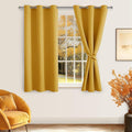 Blackout Curtains for Bedroom, Mustard Yellow 38 x 45 Inch 2 Panels | Thermal by Hiasan