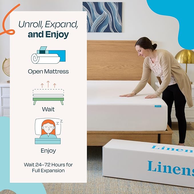 Linenspa 12 Inch Gel Infused Memory Foam Mattress – Full Size – Plush - Cooling Gel - Mattress in a Box - Primary or Guest Bedroom - Pressure Relieving and Breathable – CertiPUR-US Certified