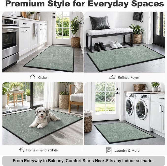 Super Absorbent Front Door Mat, Non-Slip Washable Indoor Doormats, Low Profile - Image 8