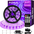 Upgraded 16.4ft/5M LED Black Light Strip Set with Remote, 300 LEDs, 12V Self-Adhesive Dimmable Black Light Fixture, for Dance Parties, SMD2835 LED Lamp Beads, Non-Waterproof
