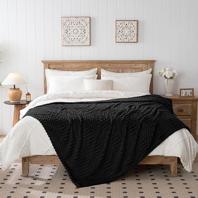 60x80 Inch Black Twin Blanket - Image 4