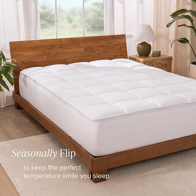 Bare Home Twin Extra Long Microplush Mattress Topper - Pillow Top Reversible - Mattress Cover - Dual Sided All-Season - 8" to 24" Deep Pocket - Fitted Cover - Dorm Essentials - Plush Bed Pad (Twin XL)