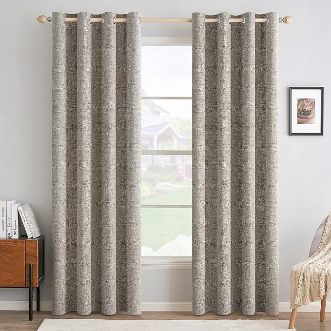 MIULEE 100% Blackout Linen Curtains by MIULEE