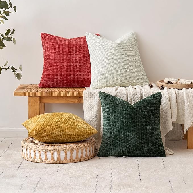 MIULEE Decorative Couch Throw Pillow Covers 20x20 in Christmas Green 2 Pack | - Image 4