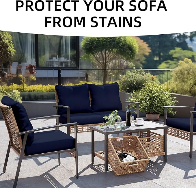 8PCS Patio Cushion Covers.Patio Furniture Couch SeatSlipcovers | Washable - Image 4