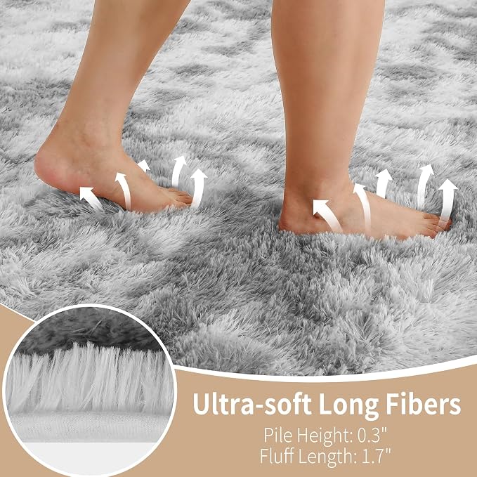 6x9 Area Rug Fluffy Shaggy Ultra Soft Faux Fur Non-Slip Machine Washable Carpet - Image 9