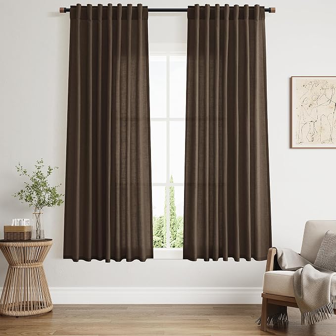 Chocolate Curtains 63 Inches Long 2 Panel Sets by Nanspring