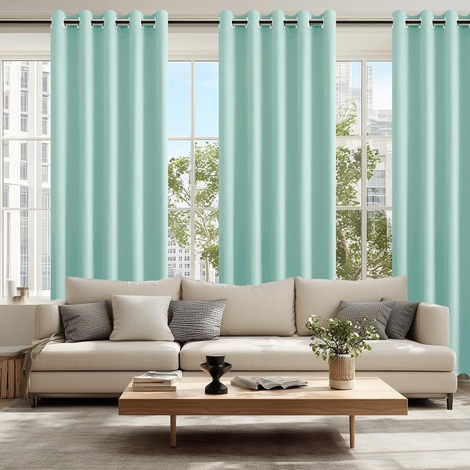 Blackout Curtains for Bedroom, 60 x 84 Inches Long, 2 Panels, Aqua | Thermal - Image 7