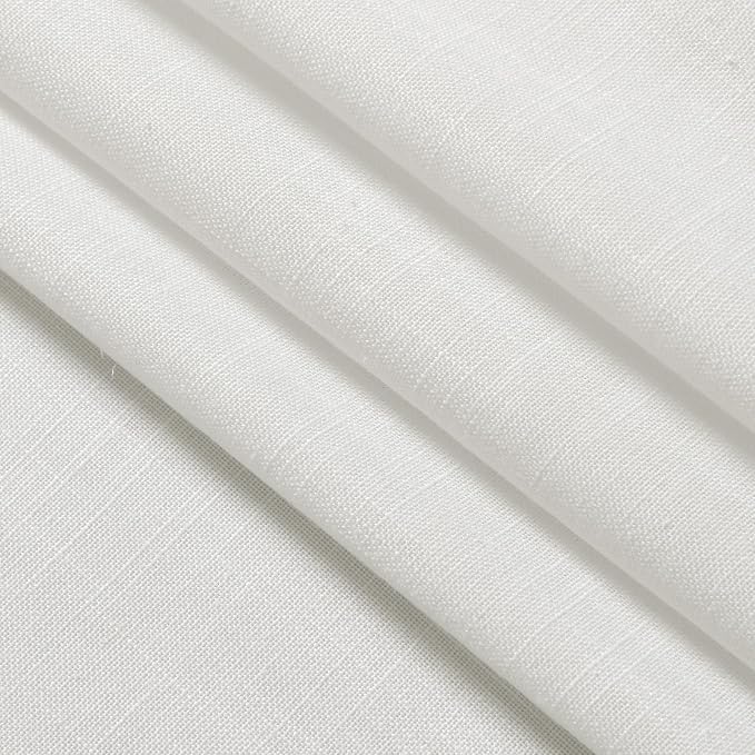 Off White Semi Sheer Linen Curtains 72 inch Length - Image 6