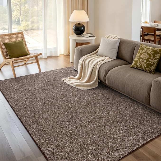 5x7 Coffee/White Area Rug Washable Non-Slip Soft by Unknown