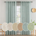 MIULEE Sea Green Linen Curtains 37x84 Inch Length by MIULEE