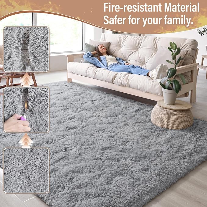 LOCHAS 8x10 Area Rugs Fluffy Living Room Carpets - Image 5