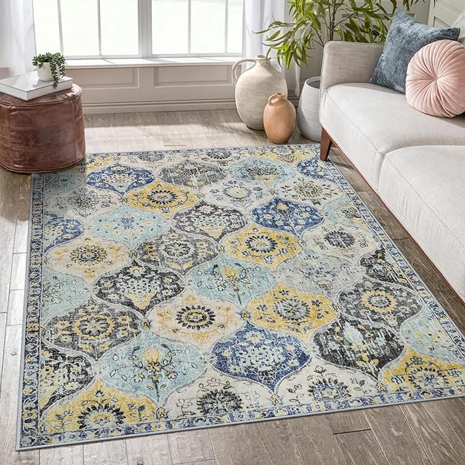 Lahome Moroccan Washable Small Area Rug, 3x5 Area Rug by Lahome