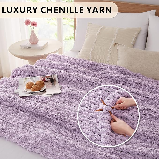 L'AGRATY Chunky Knit Throw Blanket - Image 3