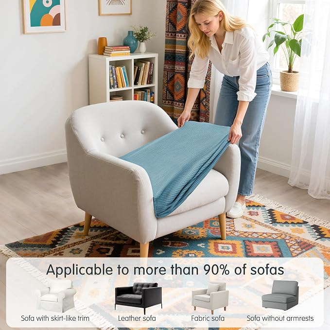 Hokway Stretch Couch Cushion Slipcovers Reversible Cushion Protector Slipcovers - Image 5