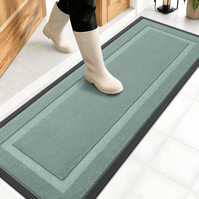OLANLY Front Door Mat Outside 47x17, All-Season Heavy-Duty Rubber Doormat | by OLANLY