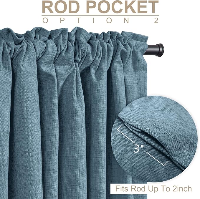 Faux Linen Total Blackout Curtains - Image 4