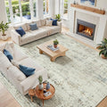 10x12 Washable Area Rug for Living Room Bedroom: Non-Slip Modern Gray White | by Oriannal