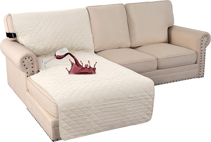 Turquoize 100% Waterproof Sofa Covers Chaise Lounge L Shape Sofa Protector Slip by Turquoize