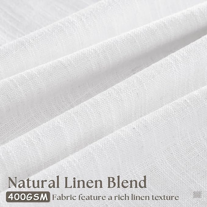 Thick Linen White Curtains 90 Inches Long - Image 3