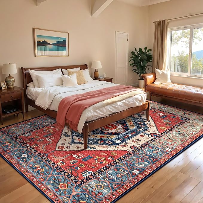 SERISSA 7x10 Washable Non Slip Boho Area Rug - Image 2