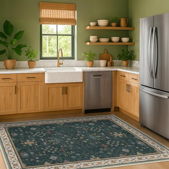 Dark Green 4x6 Living Room Rug - Image 4