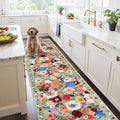 Floral Hallway Runner 2x10 Green Carpet Kitchen Rug | Ultra-Thin Soft by WelcometoBabovid
