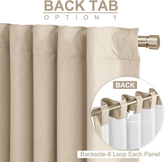 Faux Linen Total Blackout Curtains - Image 3