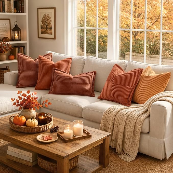 MIULEE Fall Rust Decorative Lumbar Throw Pillow Covers 12x20 Inch | 2 Pack - Image 2