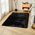 duduta Black Faux Sheepskin Fur Rug 3x5 ft, Fluffy Carpet Rug | Shag Fuzzy by duduta