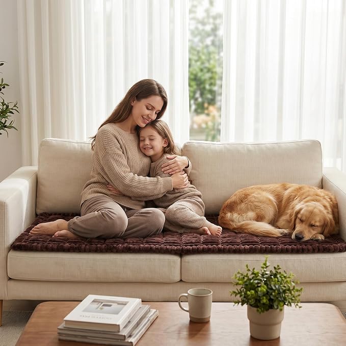 Fixwal Waterproof Flannel Dog Couch Cover, 27.6" x 59", Dark Brown | Integrated - Image 9