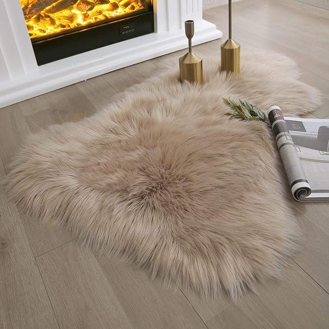 Ashler Faux Fur Rug, 2 x 3 Ft, Machine Washable | Fluffy Shaggy Rug, Ultra Soft - Image 5